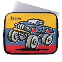 Monster Truck 4th Birthday Laptop Sleeve