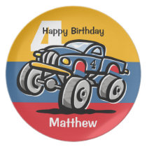 Monster Truck 4th Birthday plates
