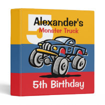 Monster Truck 5th Birthday binders
