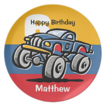 Monster Truck 6th Birthday plates