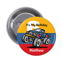 Monster Truck 6th Birthday Pins