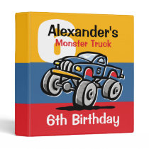 Monster Truck 6th Birthday binders