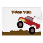 Monster Truck Birthday Folded Thank you note cards