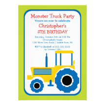 Monster truck Birthday Party for boys Personalized Invitations