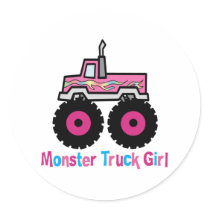 Monster Truck Round Sticker