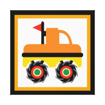 Monster Truck Wrapped Canvas Wall Decor for Kids Stretched Canvas Print