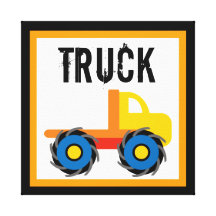 Monster Truck Wrapped Canvas Wall Decor for Kids Gallery Wrap Canvas