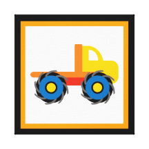 Monster Truck Wrapped Canvas Wall Decor for Kids Stretched Canvas Print