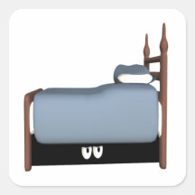 Monster Under The Bed Square Sticker