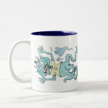 Monster with moustache mugs