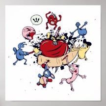 monsters attack of the heart anti love vector poster