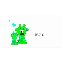 Monsters, Big Sister, Little Brother Cartoon Business Card Template