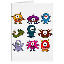 Monsters Greeting Cards