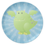 Monstre de dragon vert assiette