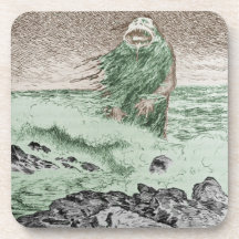Monstre Nokken marchant hors de l'eau Dessous-de-verre
