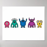 Monstres d'alien d'arc-en-ciel poster