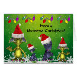 Monstres drôles dans Noël de monstre de chapeaux d Carte