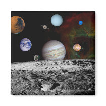 Montage de système solaire des images de Voyager aimants