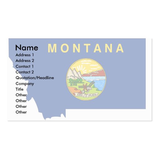 Montana Flag Map Business Cards