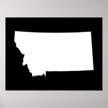 Montana in White and Black Poster