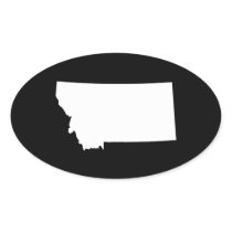 Montana in White and Black Oval Stickers