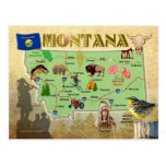 Montana State Map Post Card
