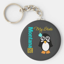 Montana USA Penguin Key Chain