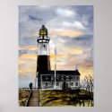 montauk point lighthouse new york painting art posters