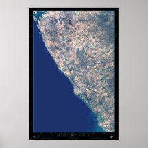 Montelimar & Puerto Sandino, Nicaragua Satellite P Poster