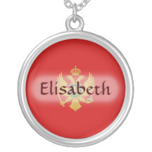 Montenegro Flag + Name Necklace