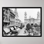 Montevideo, Uruguay Street Scene 1906 Print
