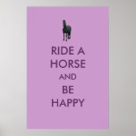 Montez un cheval et soyez affiche heureuse