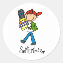 Month of September Round Stickers
