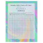 Monthly Bills Check off Chart Pastel Design