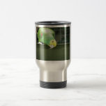 Montre effrontée verte mignonne de perroquet quelq mug à café