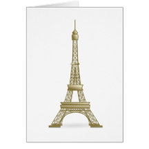 Monument en bronze simple simple de Tour Eiffel de Cartes De Vœux
