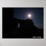 Monument Rocks By the Full Moon Light 0053 Poster