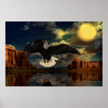 Monument Valley-Eagle-4-sunburst Posters