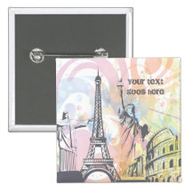 Monuments of the world custom button