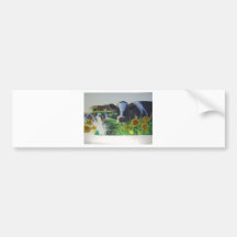Moo Cow With SunFlowers Bumper Sticker