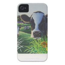 Moo Cow With SunFlowers Case-Mate iPhone 4 Case