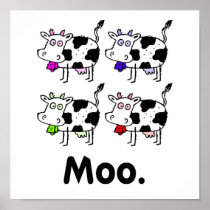 MOO. Cute Cow Print