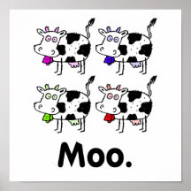 MOO. Cute Cow Print