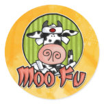 moo fu l round sticker