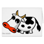 Moo the black and white cow Greeting card