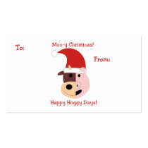 Moo-y Christmas and Happy Hoggy Days! Business Card Template