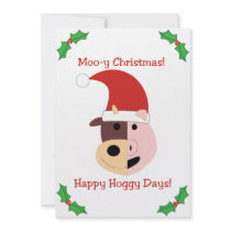 Moo-y Christmas and Happy Hoggy Days! Invitations
