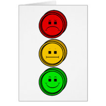Moody Stoplight Buttons Greeting Cards
