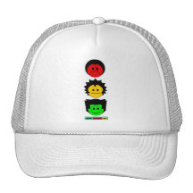 Moody Stoplight Trio Vertical Faces with Label Trucker Hats