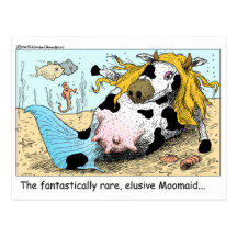 Moomaid Funny Cow Cartoon Gifts Tees Collectibles Post Cards